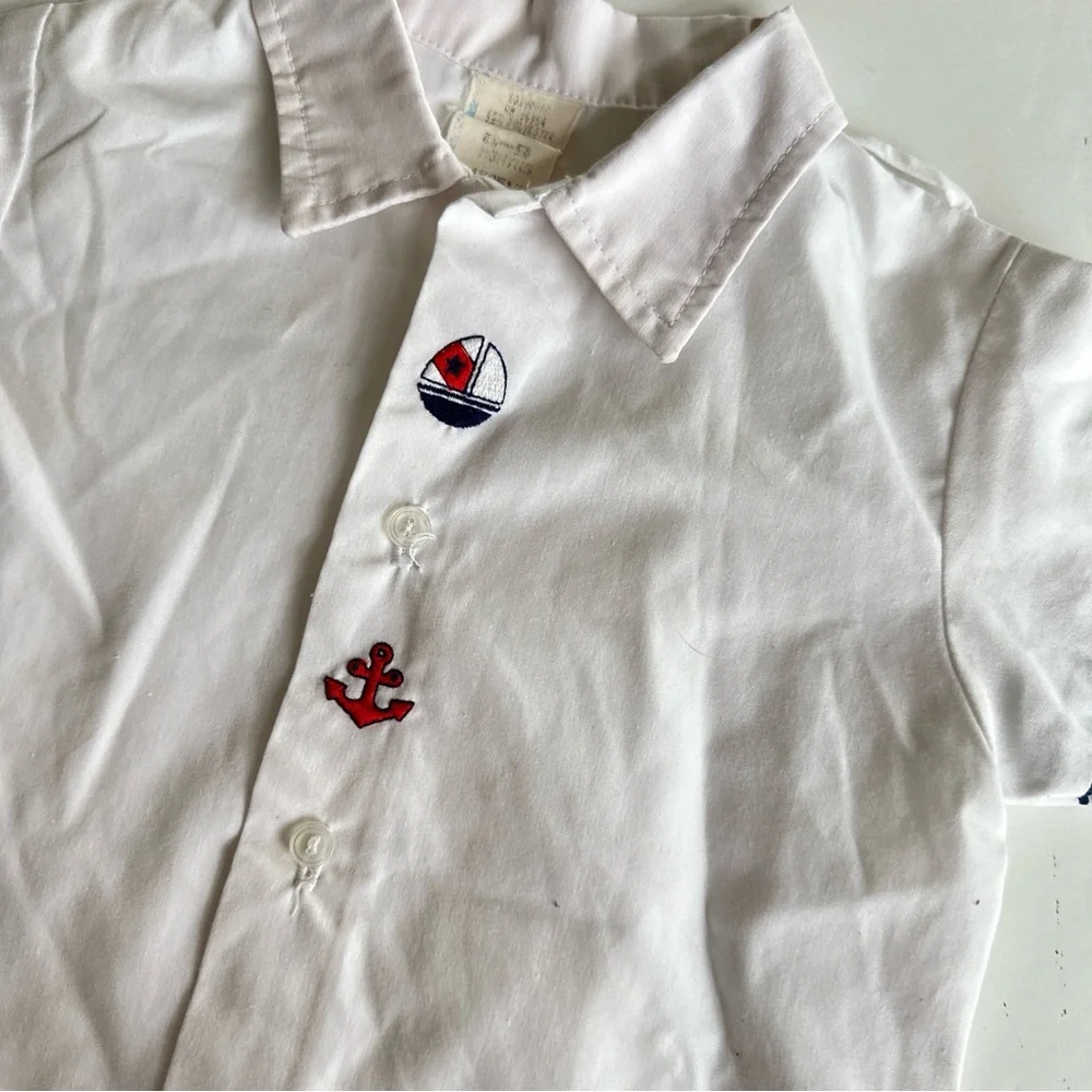 Vintage Nautical Button Down Top